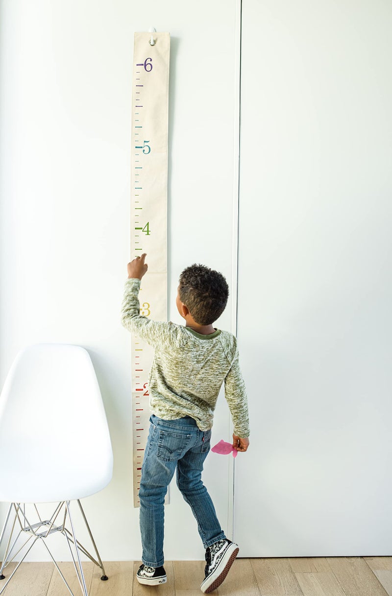 White Loft Rainbow Canvas Family Height Chart Ruler - Children's Growth Tracker for Nursery Wall - Kids Room Decor Keepsake - Image 3
